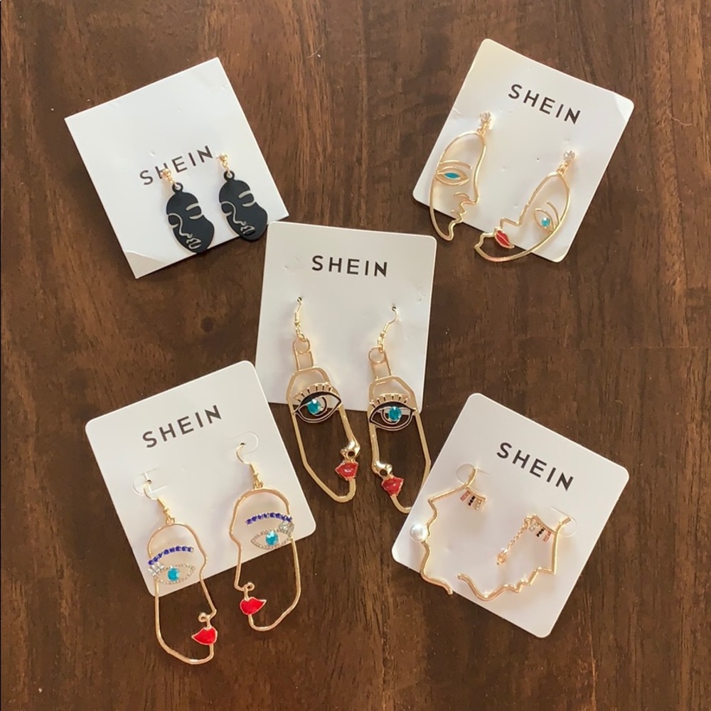 Shein abstract face earrings